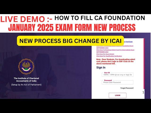 How to Fill CA Foundation January 2025 Exam Form | Full Process | CA Foundation Exam Form Process