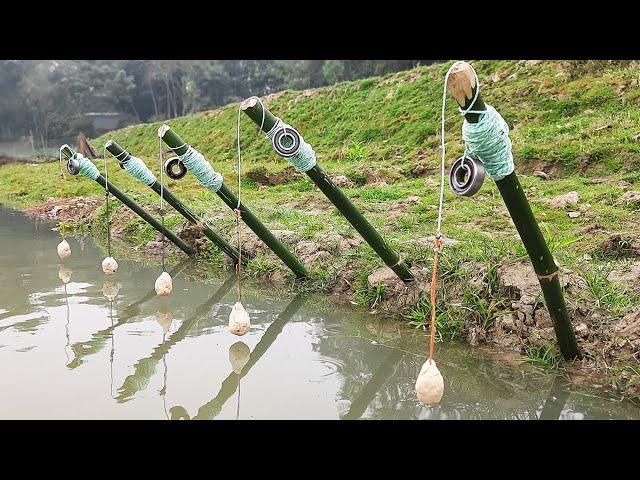 Amazing Unique Hook Fishing Technique Form River  |  Village Boy Hunting Big Fish By Hook in River