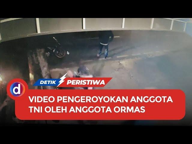 Video CCTV: Detik-detik Anggota TNI Dikeroyok Anggota Ormas di Jaksel