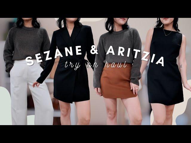 SEZANE & ARITZIA TRY ON HAUL: wool skirts ️, dresses, trousers + shoes!