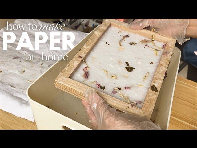 how to make handmade recycled paper •  tulip &  gold [papermaking at home]