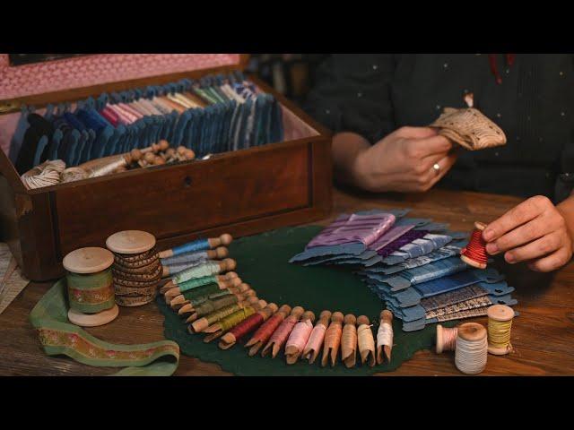 Organizing my vintage ribbons and trims collection | ASMR (sorting / paper and fabrics sounds)