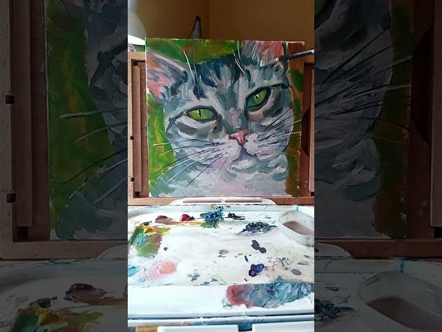 Unlock the Secrets: Watch the Speed Process of Tabby Cat Oil Painting