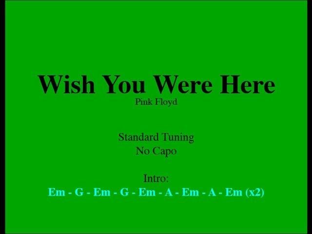 Wish You Were Here - Easy Guitar (Chords and Lyrics)