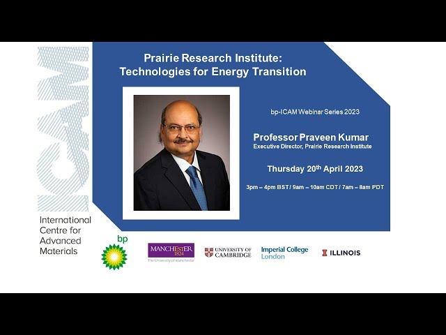 bp ICAM Webinar: Prairie Research Institute - Technologies for Energy Transition