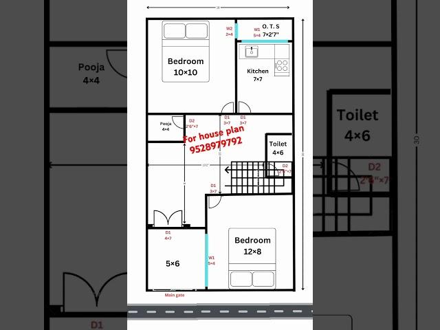 2bhk with parking #housedesign #2dhomedesignplandrawing #40x50kagharkanakshaplan #home