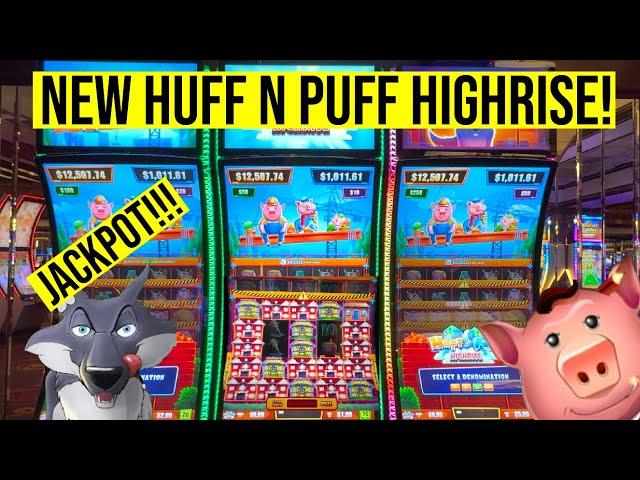 JACKPOT! NEW HUFF N PUFF HIGH RISE SLOT! HUGE BONUS!