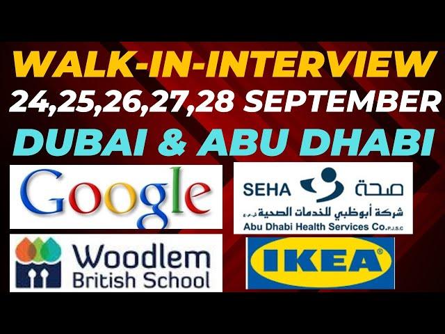 UAE JOBS FOR FRESHER | Walk in interview in Dubai and Abu Dhabi on 24-28th and Other UAE Vacancies