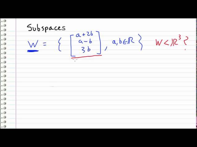 Linear Algebra - 13 - Checking a subspace EXAMPLE