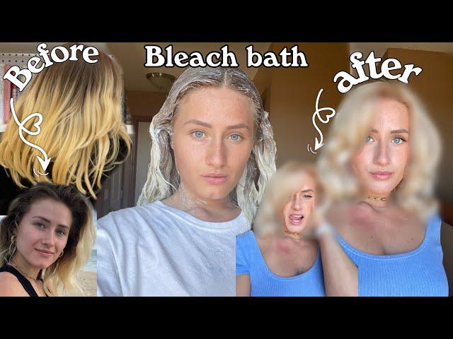 Giving myself a bleach bath at home... kinda.Going very blonde. Things don't go to smoothly!!