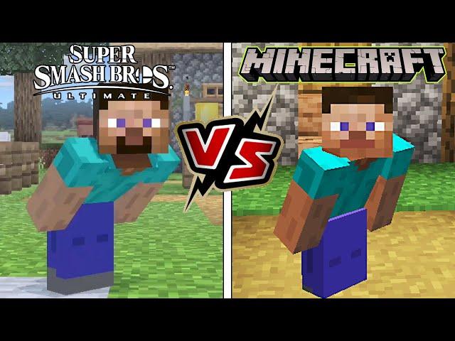 Smash Bros Ultimate VS Minecraft (Steve's Moveset Comparison & More!)