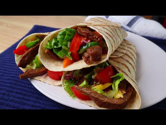 Steakhouse Style School Wrap That's Super Tasty and GOOD Recipe For Lunchbox Kid Idea | STEAK Wraps