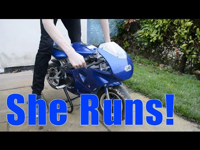 Starting The Mini Moto & Cleaning The Motorcycle