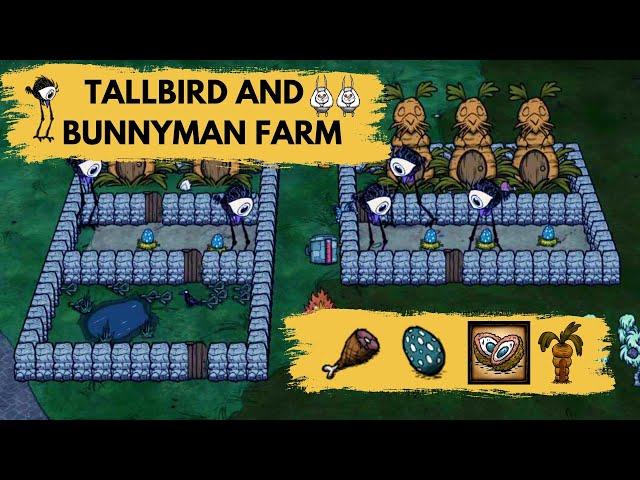 NEW Tallbird and Bunnyman (+Frog) Farm! FRESH Ham Bat anytime!! #dst #dontstarvetogether #tallbird