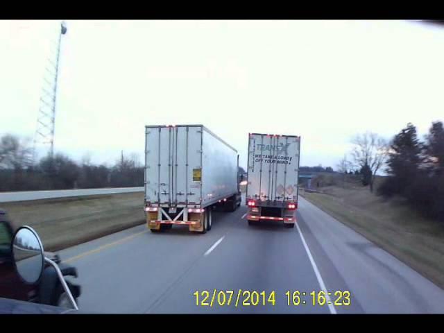 Indiana Jeep deliberately cutting off semi truck