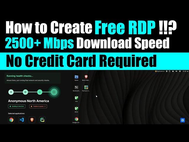 How to Create Free RDP | No Credit Card | 2500+ Mbps Download Speed