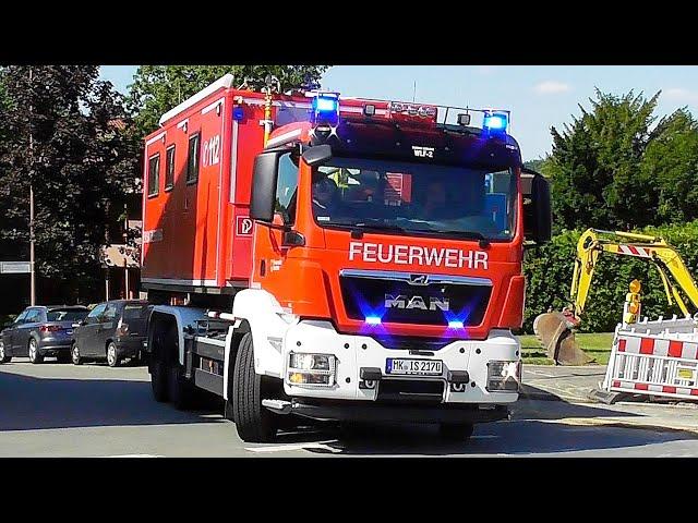 [NEUES WLF] Wechselladerfahrzeug 2 mit AB-Einsatzleitung rückt mit MTF 3 Feuerwehr Iserlohn aus