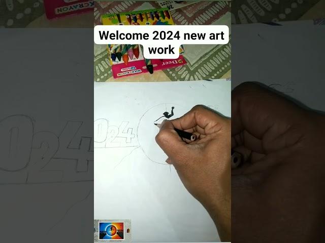 happy new year 2025 color pencil drawing for beginners#short#shortfeet#art#newyear2025