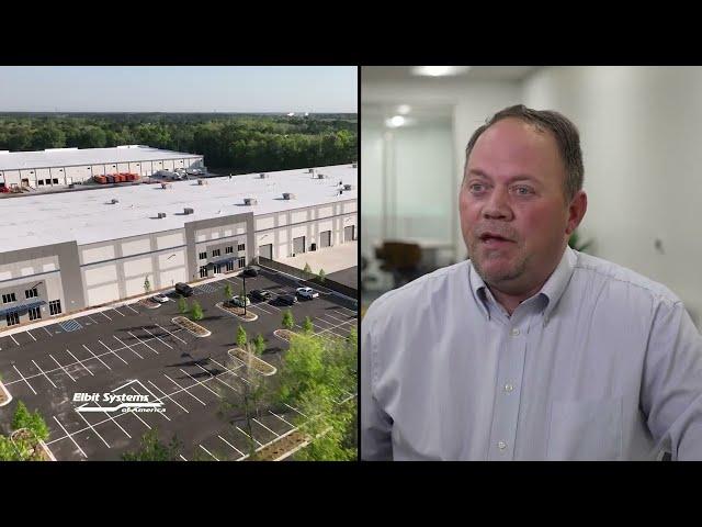 Shane James describes Elbit America's new manufacturing facility in Charleston, South Carolina