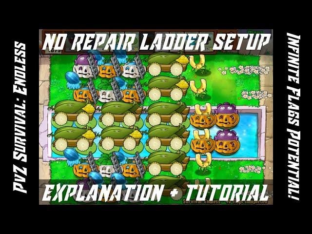 Survival: Endless 10 Cobs Cycle No Repair Ladder Setup FULL Explanation & Tutorial! | PvZ