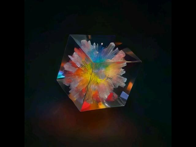 Explosion in a cube #stablediffusion #comfyui #easyanimate #aiart #cube #colors #geometry #explosion