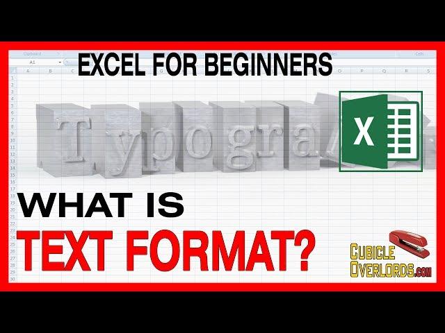 The Text cell format in Excel - Microsoft Excel for Beginners