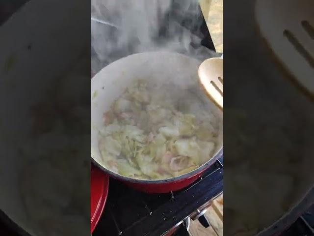 The fried cabbage is done.