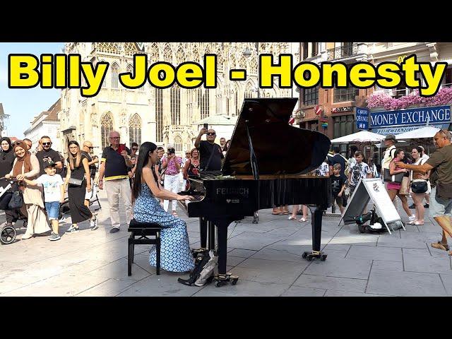 Captivating Street Piano Cover Of Billy Joel's Honesty!