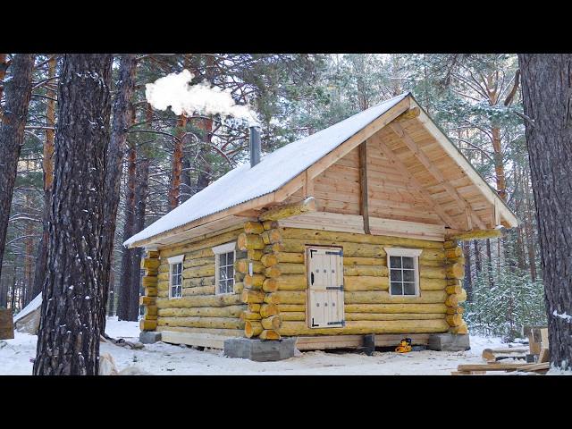 One Building a HUGE Log Cabin in the Forest by Old Technology | Start to Finish