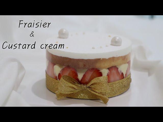 프리지에케이크 만들기 / 커스터드크림 만들기 / 딸기프리지에 만들기 / How to make a Strawberry Friesier with Custard cream