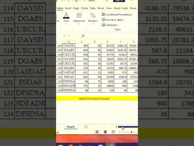 How to AutoFit EVERYTHING in Excel Fast! #shorts #newshorts  #shortsvideo