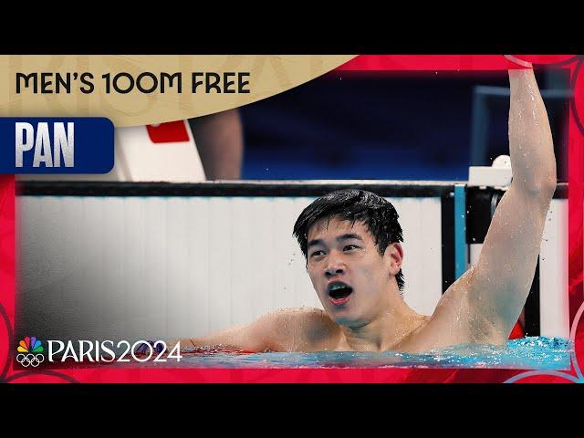 Pan Zhanle sets WORLD RECORD in men's 100m freestyle final | Paris Olympics | NBC Sports