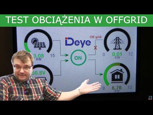 Falownik Hybrydowy Deye 003: Test obciążenia przy pracy wyspowej off-grid