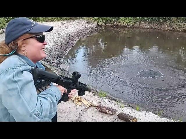 Shooting debris out of the pond