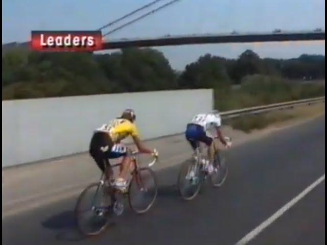 1990 Kelloggs Tour Of Britain 1990 - Stage 4 Cycling Road Race. UK Sheffield - Hull - Humber Bridge