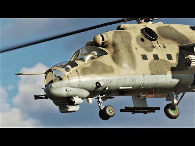 Mi-24P HIND Close Air Support using Shturm ATGM