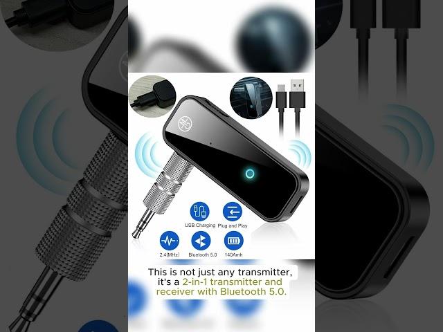 Bluetooth 5.0 2in1 Transmitter Receiver Car Wireless Audio Adapter USB 3.5mm Aux #automobile #racing