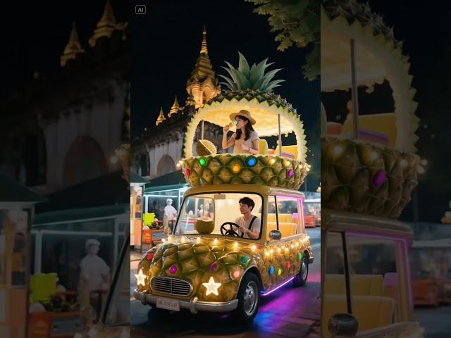 Rolling up in a pineapple car  at a Thai night market? ICONIC is an understatement