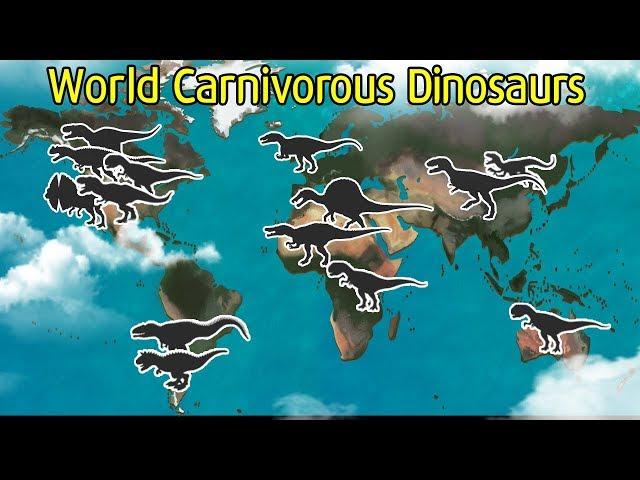 Dinosaur map | Carnivorous Dinosaur World Map | Carnivorous dinosaur world distribution map | 딩동TV