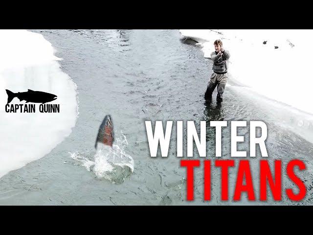 HUGE DAY Catching WINTER TITAN STEELHEAD on the Fly in Winter Wonderland