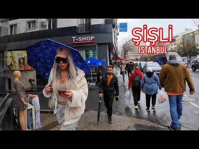 Rainy Day in Sisli Istanbul | Walking Tour Through the Heart of the City