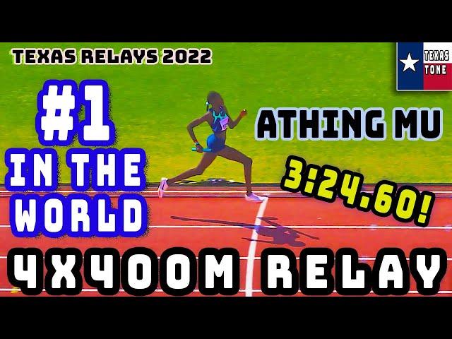 Athing Mu Anchors World #1 4x400M for Team USA - [Texas Relays-4x400M-Invitational]