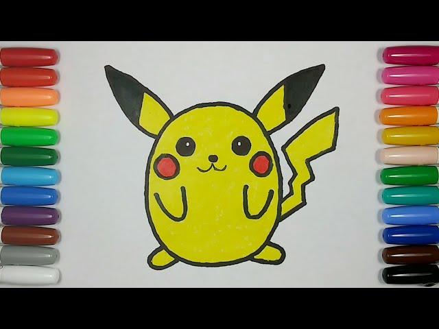 儿童简笔画 - 皮卡丘 / 每天一幅简笔画20 /  Painting and coloring - Pikachu