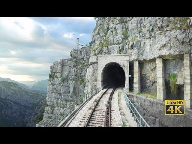 4K CABVIEW Bar - Bijelo Polje -102 tunnels -96 bridges -1029m altitude change from Sea to Mountains