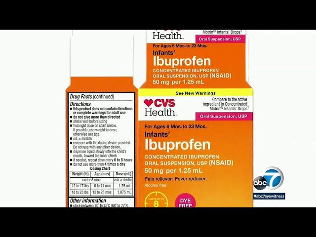 Ibuprofen recall: Infant liquid ibuprofen recall expanded over safety concerns, sold at Walmart, CVS