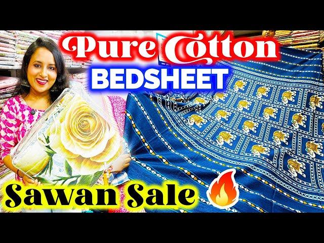 Sawan Sale: Pure Cotton Bedsheet Market Barabazar Kolkata | Bedcover Market Kolkata | Arti Bedcover