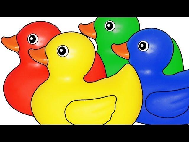 Rubber Ducks Teaching Colors - Learning Basic Colours Video for Kids