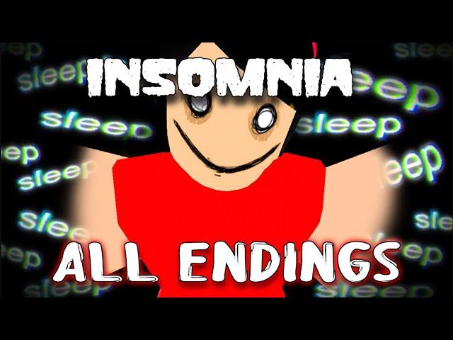 Insomnia - Full Gameplay - All Endings + All Badges  [Roblox]