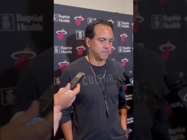 Erik Spoelstra at Miami Heat training camp Day 2