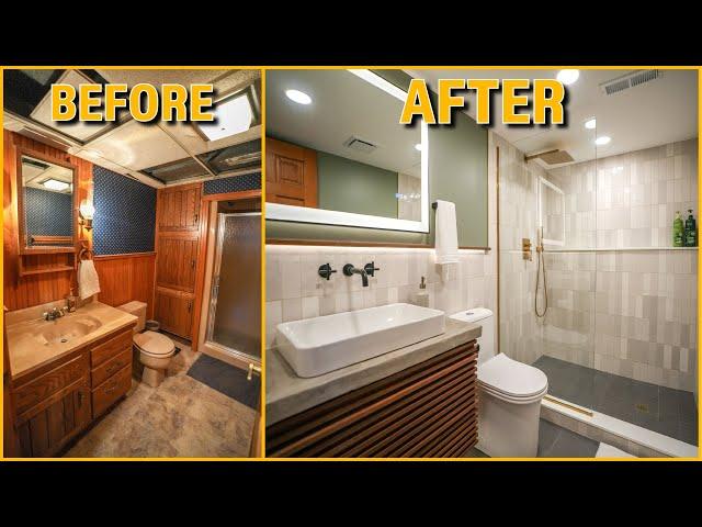 DIY Small Bathroom Remodel - Start to Finish Renovation and Design